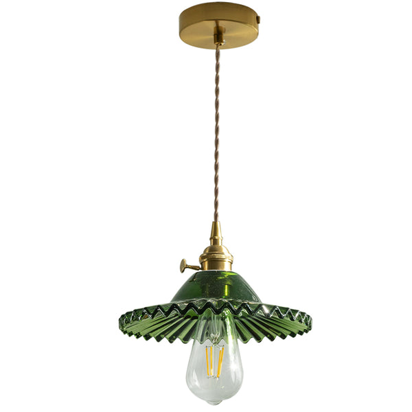 Lustre en verre vert frais