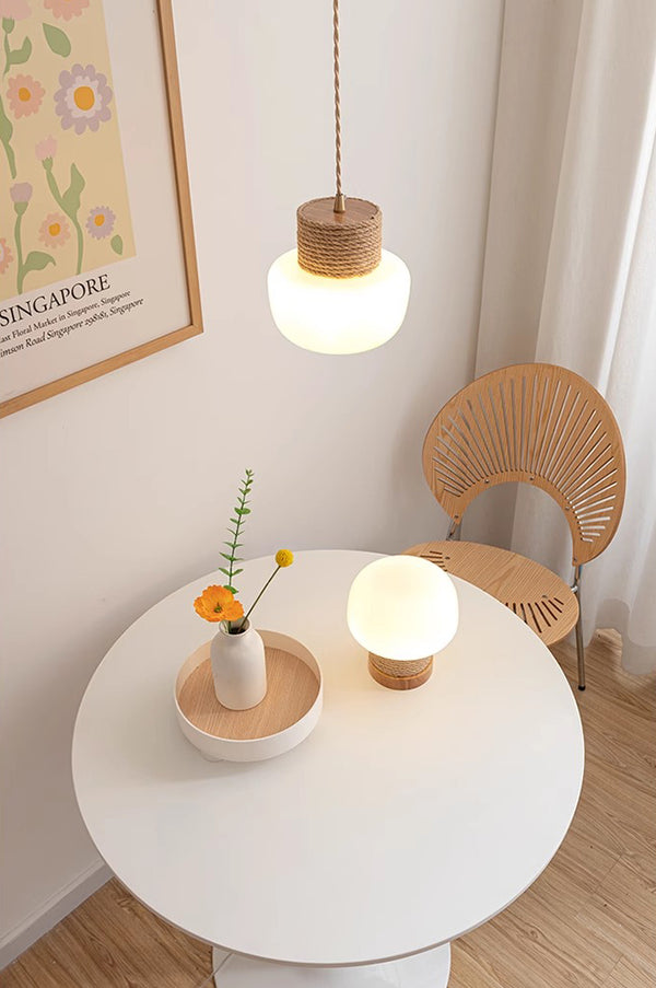 Lampe à suspension de salle à manger de style japonais de couleur crème