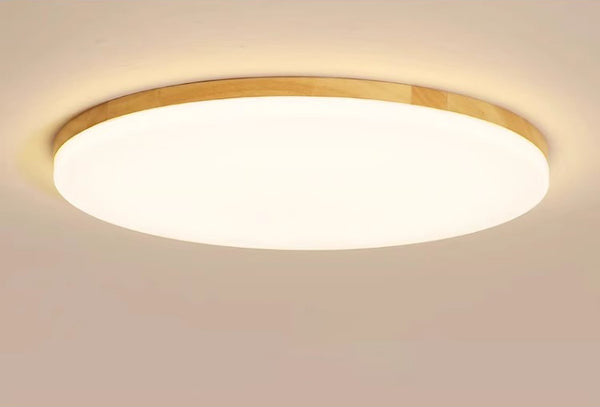 Ultradünne LED-Deckenleuchte aus Massivholz