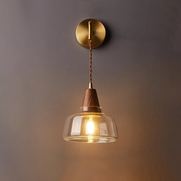 Wandlampe aus Massivholz im japanischen Stil komplett aus Kupfer