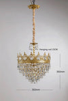 Vintage brass crystal chandelier
