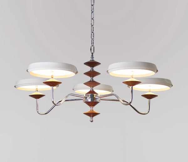 French medieval style flying saucer chandelier