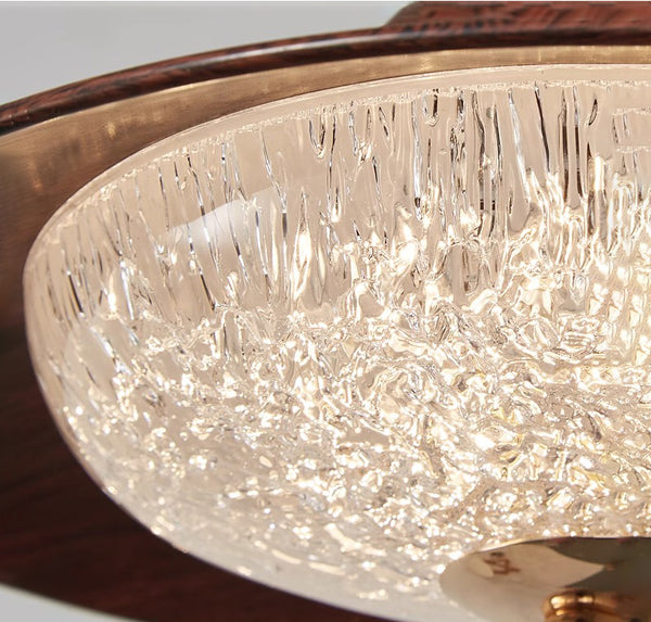 American retro walnut wood grain dining room chandelier