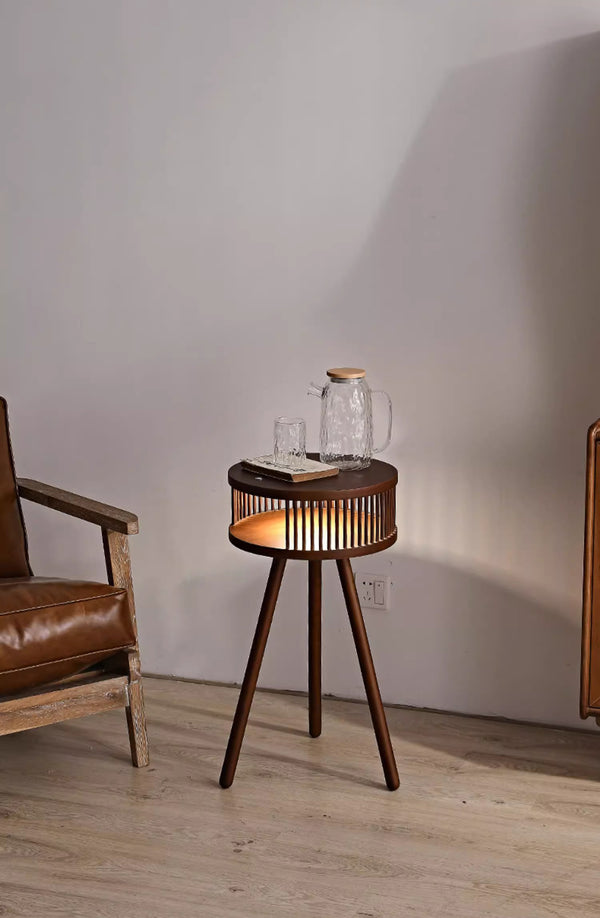 Retro Massivholz Stehlampe