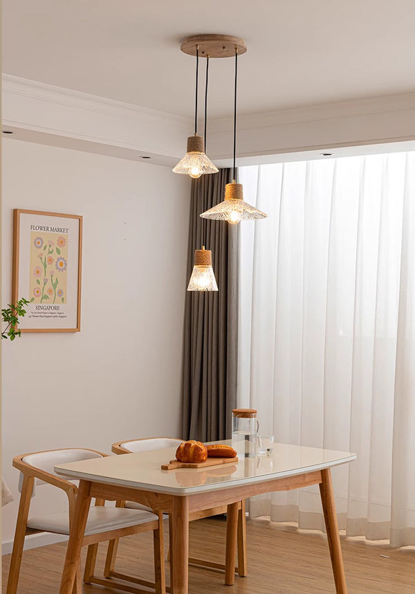 Kronleuchter aus Holzwindglas im japanischen Stil