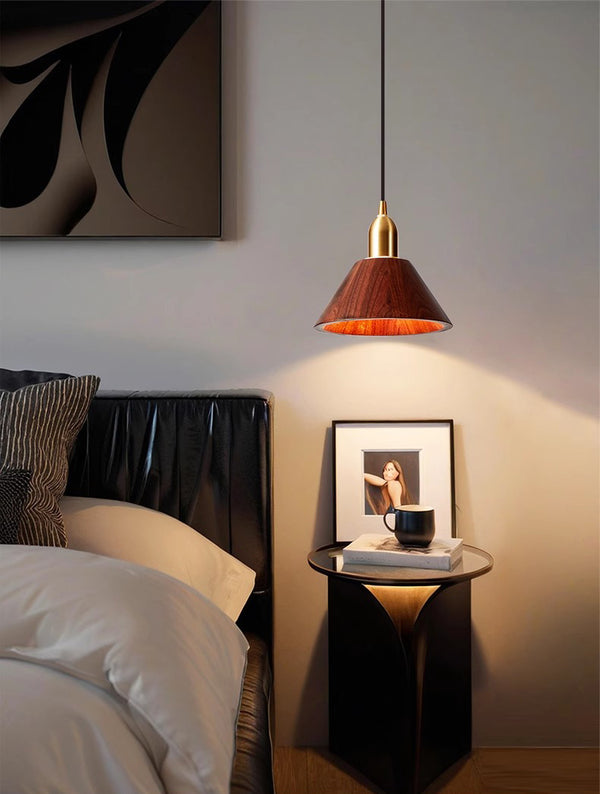 Solid wood all-copper small chandelier