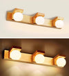 Solid wood bathroom wall light