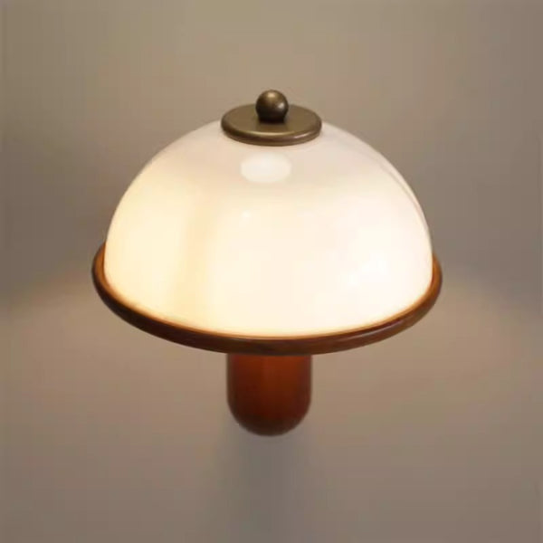 Wandlampe Pilz aus Massivholz