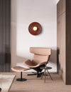 Vintage solid wood disc wall lamp