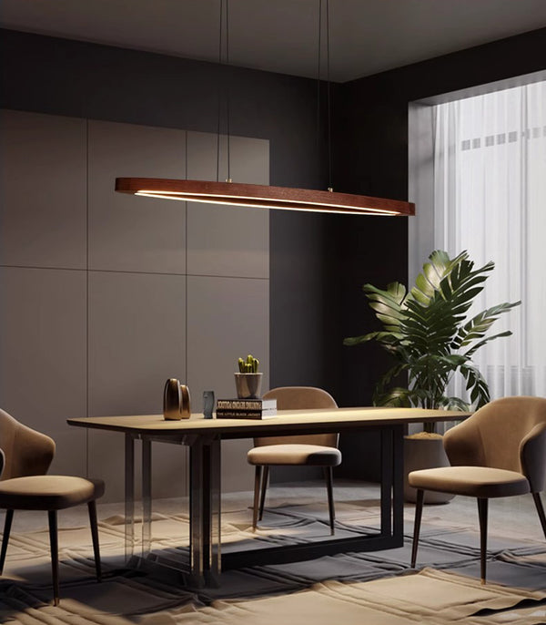 Pendelleuchte aus Walnussholz für Esszimmer