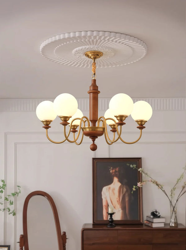 Vintage solid wood magic beans chandelier
