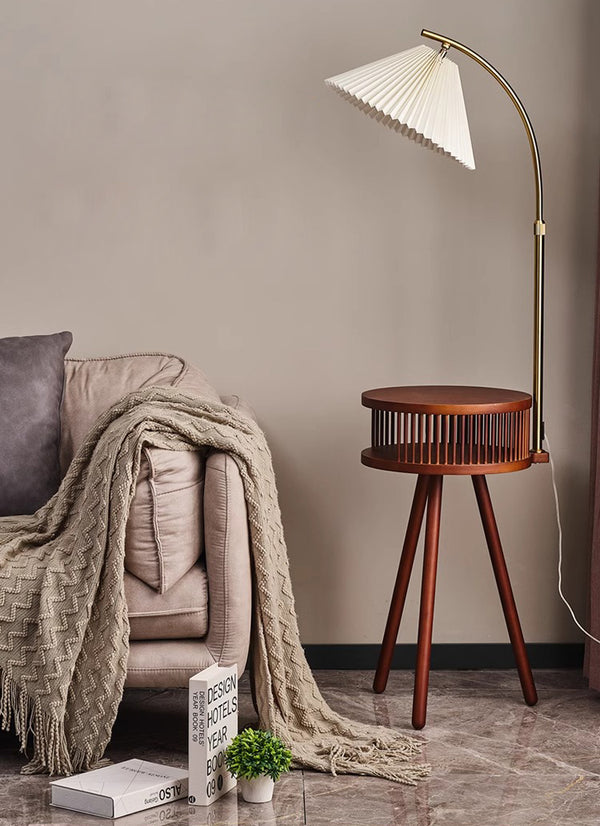 Retro Massivholz Stehlampe