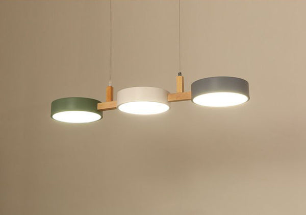 Lustre à trois têtes couleur macaron