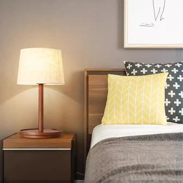 Nachttischlampe aus Massivholz im japanischen Stil