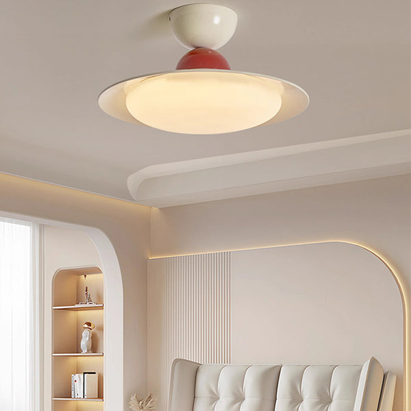 Plafonnier LED rond de style crème
