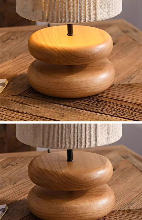 Schlafzimmer-Tischlampe aus Massivholz im japanischen Stil