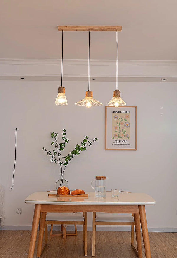 Kronleuchter aus Holzwindglas im japanischen Stil