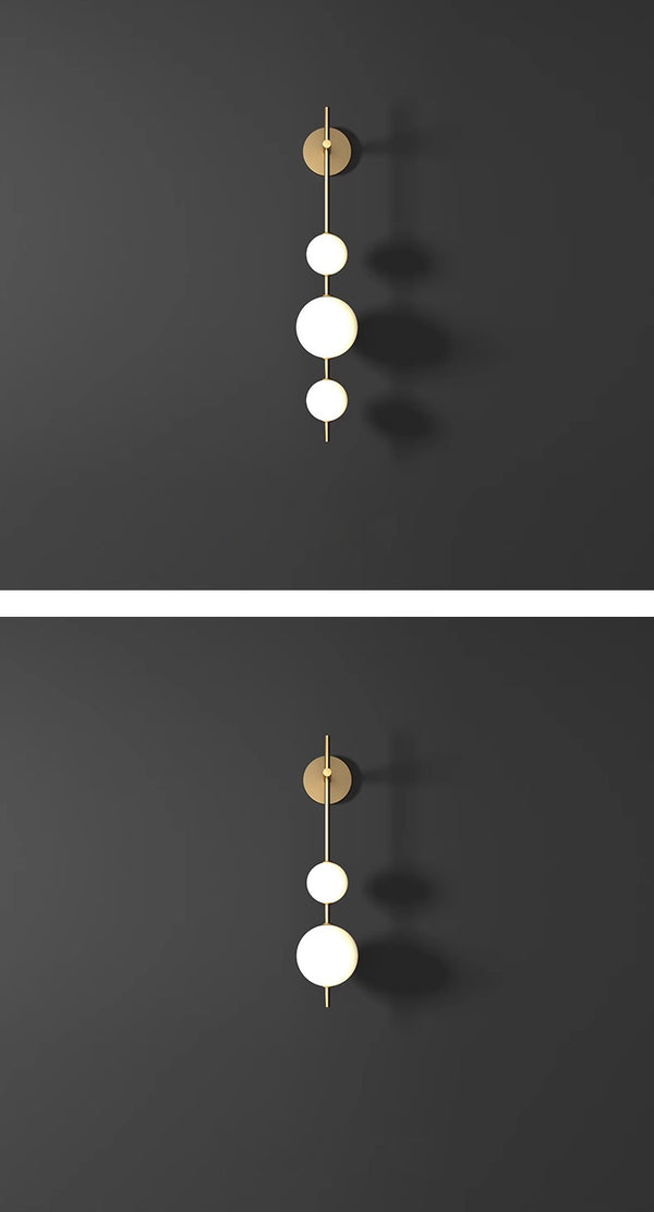 All copper sphere bedroom bedside wall lamp