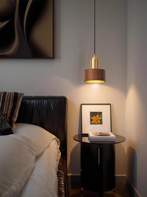 Solid wood all-copper small chandelier