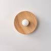 Vintage solid wood disc wall lamp