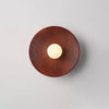 Vintage solid wood disc wall lamp