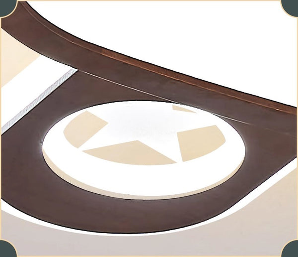 Flugzeug-Deckenlampe aus Massivholz