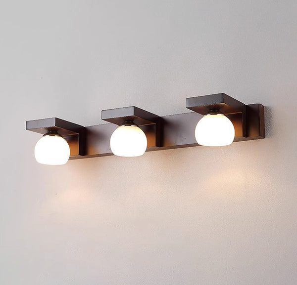Solid wood bathroom wall light
