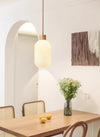 Japanese style solid wood glass restaurant bar Pendant light