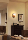 Solid wood crack glass aisle wall lamp
