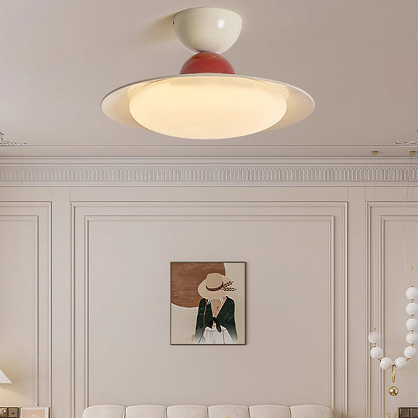 Plafonnier LED rond de style crème