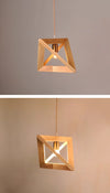 Lustre triangulaire en bois massif