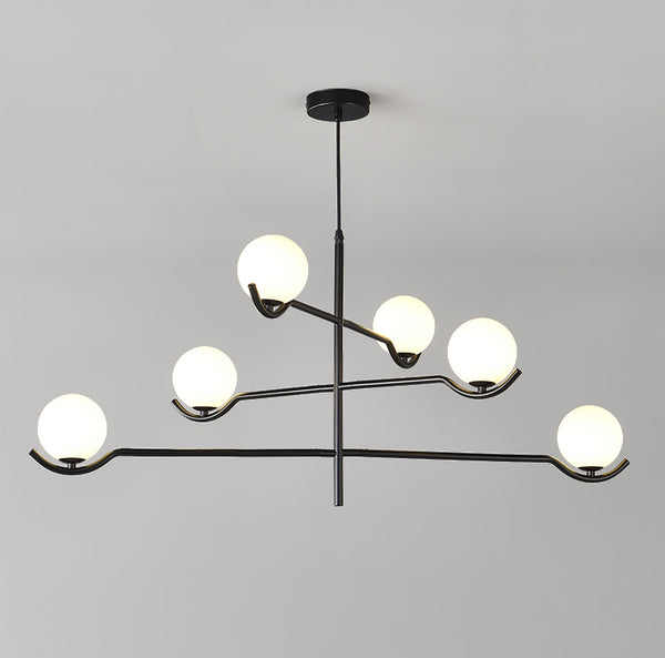 Lustre noir en forme de haricot magique long