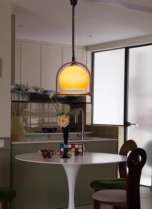 Medieval style retractable glass chandelier