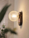 Solid wood crack glass aisle wall lamp