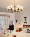 French solid wood fabric chandelier