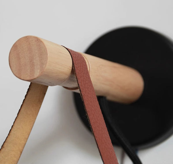 Nordic personalized leather belt bedroom wall lamp