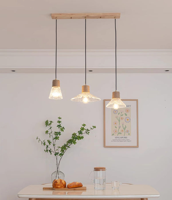 Kronleuchter aus Holzwindglas im japanischen Stil