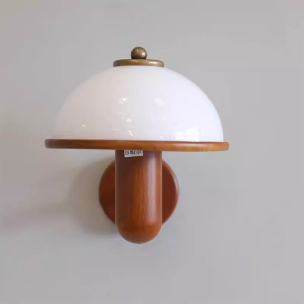 Wandlampe Pilz aus Massivholz