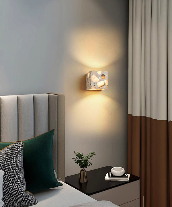 Japanese style wabi-sabi bedroom wall lamp