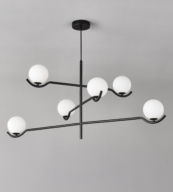 Lustre noir en forme de haricot magique long