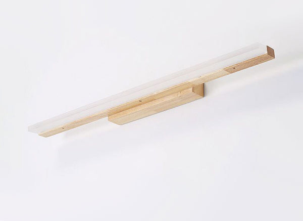 Applique murale LED en bois massif avec miroir