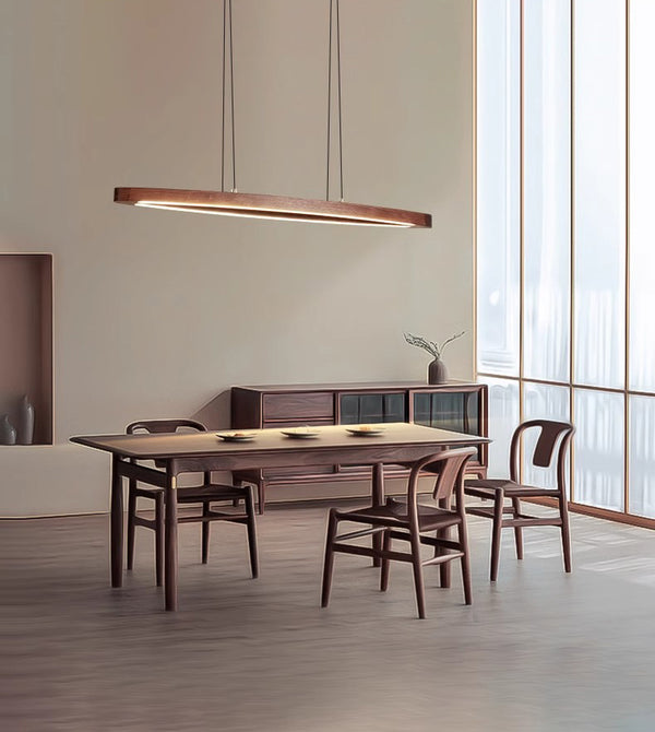 Pendelleuchte aus Walnussholz für Esszimmer