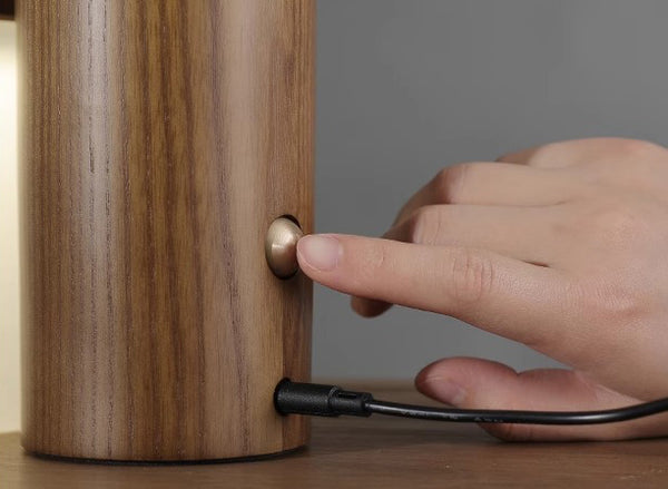 Lampe de table de chambre à coucher en bois massif