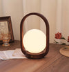 Vintage solid wood portable table lamp