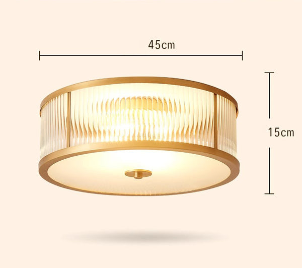 Copper bedroom ceiling lamp