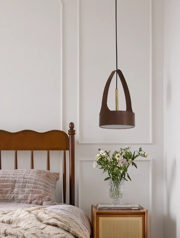 Vintage walnut color chandelier