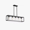 American retro rectangular iron glass restaurant chandelier