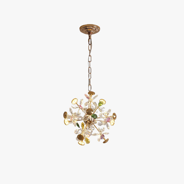 Creative petal dandelion colored crystal chandelier