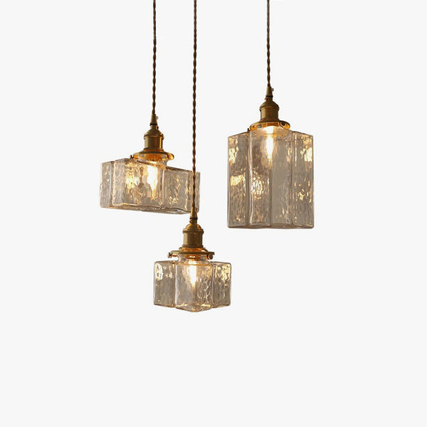 Japanese style vintage brass glass dining room bedroom Pendant light