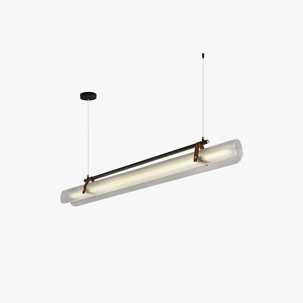 Lustre de salle à manger créatif en cuir à longues bandes